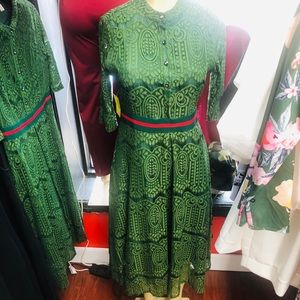 Green lace dress